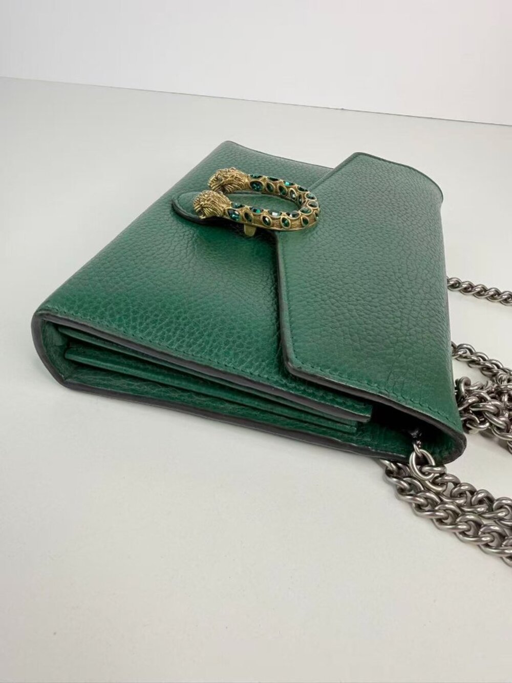 Gucci Dionysus Green Super Mini Leather Chain Crossbody Bag - Picture 6 of 11